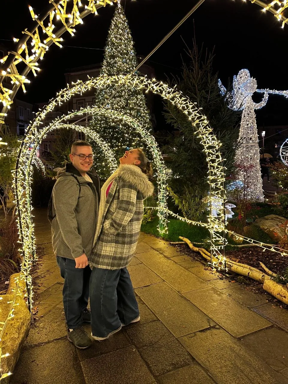 Nerea y Adrián en Navidad en Pontevedra